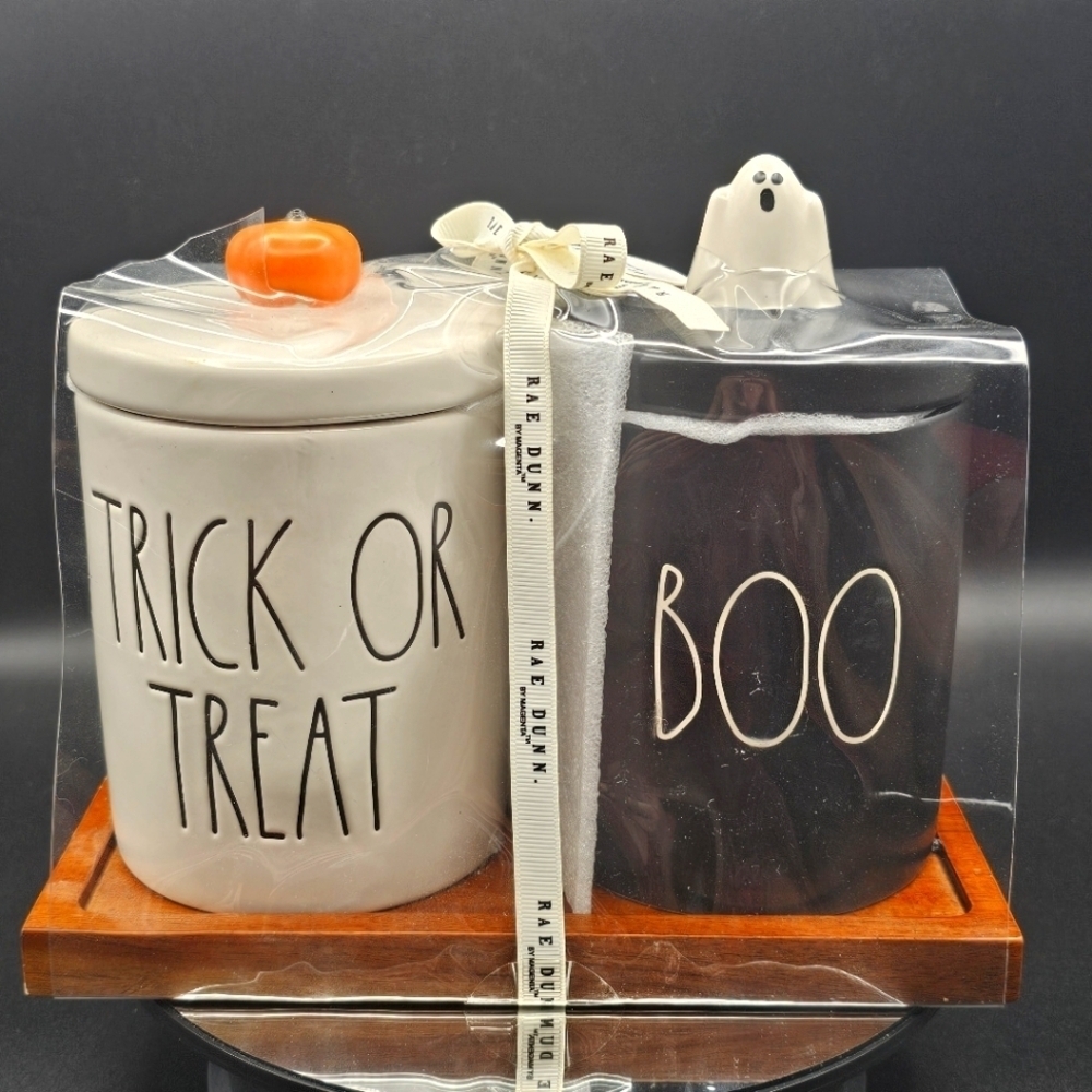 Rae Dunn Halloween Canister Set - Trick or Treat and Boo